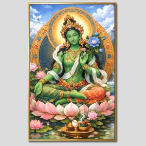 Đức Lục Độ Mẫu (Tara Xanh) | Tranh hộp đèn cao cấp | Mã tranh 1340 | Tranh TÂM