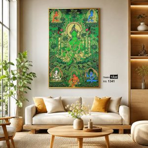 Đức Lục Độ Mẫu (Tara Xanh) | Tranh hộp đèn cao cấp | Mã tranh 1341 | Tranh TÂM - Ảnh 3