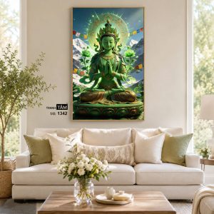 Đức Lục Độ Mẫu (Tara Xanh) | Tranh hộp đèn cao cấp | Mã tranh 1342 | Tranh TÂM - Ảnh 4