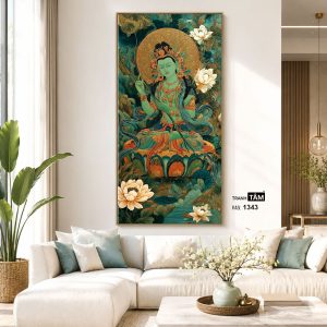 Đức Lục Độ Mẫu (Tara Xanh) | Tranh hộp đèn cao cấp | Mã tranh 1343 | Tranh TÂM - Ảnh 5