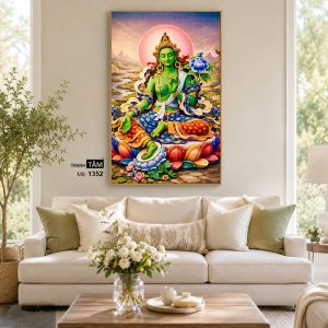 Đức Lục Độ Mẫu (Tara Xanh) | Tranh hộp đèn cao cấp | Mã tranh 1352 | Tranh TÂM - Ảnh 4