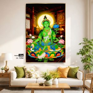Alternative view of Đức Lục Độ Mẫu (Tara Xanh) | Tranh hộp đèn cao cấp | Mã tranh 1354 | Tranh TÂM