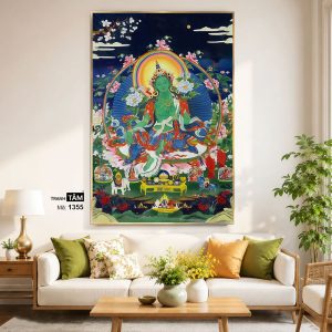 Alternative view of Đức Lục Độ Mẫu (Tara Xanh) | Tranh hộp đèn cao cấp | Mã tranh 1355 | Tranh TÂM