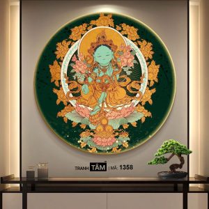 Đức Lục Độ Mẫu (Tara Xanh) | Tranh hộp đèn cao cấp | Mã tranh 1358 | Tranh TÂM - Ảnh 4