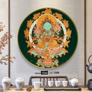 Alternative view of Đức Lục Độ Mẫu (Tara Xanh) | Tranh hộp đèn cao cấp | Mã tranh 1358 | Tranh TÂM