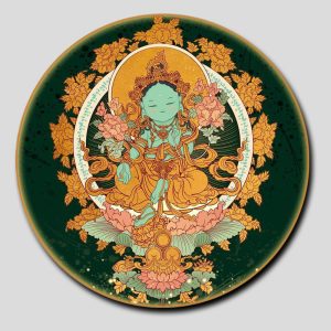 Đức Lục Độ Mẫu (Tara Xanh) | Tranh hộp đèn cao cấp | Mã tranh 1358 | Tranh TÂM