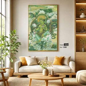 Đức Lục Độ Mẫu (Tara Xanh) | Tranh hộp đèn cao cấp | Mã tranh 1360 | Tranh TÂM - Ảnh 3