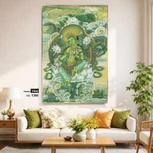Alternative view of Đức Lục Độ Mẫu (Tara Xanh) | Tranh hộp đèn cao cấp | Mã tranh 1360 | Tranh TÂM