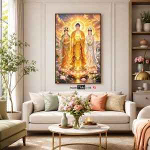 Tây Phương Tam Thánh | Tranh hộp đèn cao cấp | Mã tranh 15 | Tranh TÂM - Ảnh 5