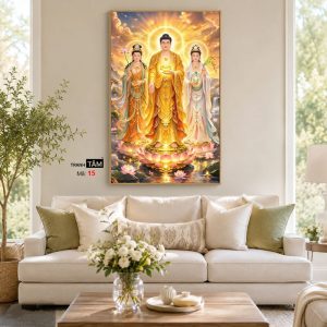 Tây Phương Tam Thánh | Tranh hộp đèn cao cấp | Mã tranh 15 | Tranh TÂM - Ảnh 4