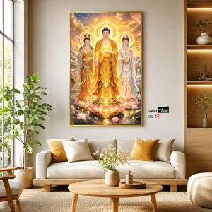 Tây Phương Tam Thánh | Tranh hộp đèn cao cấp | Mã tranh 15 | Tranh TÂM - Ảnh 3