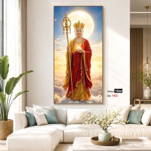 Địa Tạng Vương Bồ Tát | Tranh hộp đèn cao cấp | Mã tranh 153 | Tranh TÂM - Ảnh 5