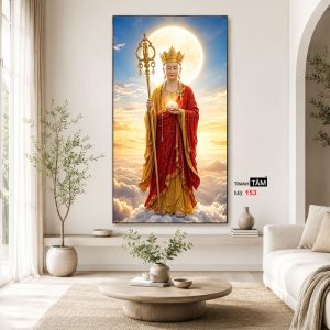 Địa Tạng Vương Bồ Tát | Tranh hộp đèn cao cấp | Mã tranh 153 | Tranh TÂM - Ảnh 4