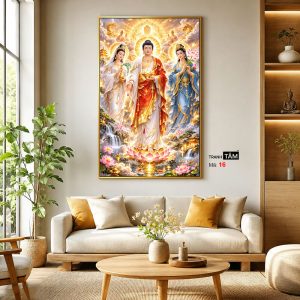 Tây Phương Tam Thánh | Tranh hộp đèn cao cấp | Mã tranh 16 | Tranh TÂM - Ảnh 3