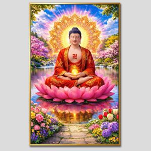 Phật A Di Đà | Tranh hộp đèn cao cấp | Mã tranh 165 | [tranhtam.com]