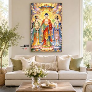 Tây Phương Tam Thánh | Tranh hộp đèn cao cấp | Mã tranh 17 | Tranh TÂM - Ảnh 4