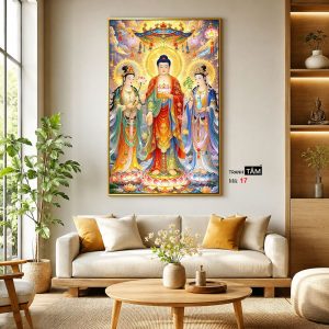 Tây Phương Tam Thánh | Tranh hộp đèn cao cấp | Mã tranh 17 | Tranh TÂM - Ảnh 3