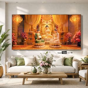 Tây Phương Tam Thánh | Tranh hộp đèn cao cấp | Mã tranh 19  | Tranh TÂM - Ảnh 5