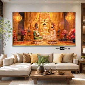 Tây Phương Tam Thánh | Tranh hộp đèn cao cấp | Mã tranh 19  | Tranh TÂM - Ảnh 4