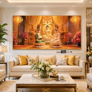 Tây Phương Tam Thánh | Tranh hộp đèn cao cấp | Mã tranh 19  | Tranh TÂM - Ảnh 3