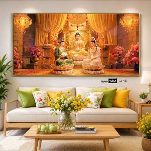 Alternative view of Tây Phương Tam Thánh | Tranh hộp đèn cao cấp | Mã tranh 19  | Tranh TÂM