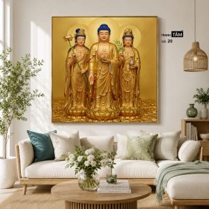 Tây Phương Tam Thánh | Tranh hộp đèn cao cấp | Mã tranh 20 | Tranh TÂM - Ảnh 4