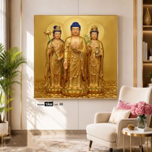 Tây Phương Tam Thánh | Tranh hộp đèn cao cấp | Mã tranh 20 | Tranh TÂM - Ảnh 5
