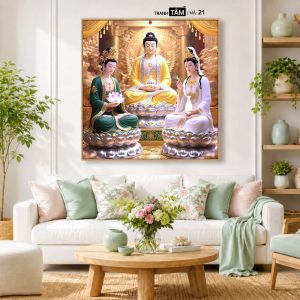 Tây Phương Tam Thánh | Tranh hộp đèn cao cấp | Mã tranh 21 | Tranh TÂM - Ảnh 5