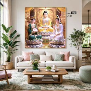 Tây Phương Tam Thánh | Tranh hộp đèn cao cấp | Mã tranh 21 | Tranh TÂM - Ảnh 4