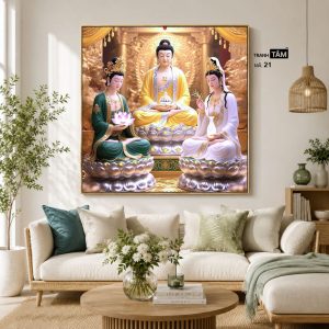 Tây Phương Tam Thánh | Tranh hộp đèn cao cấp | Mã tranh 21 | Tranh TÂM - Ảnh 3