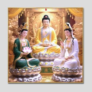 Tây Phương Tam Thánh | Tranh hộp đèn cao cấp | Mã tranh 21 | Tranh TÂM