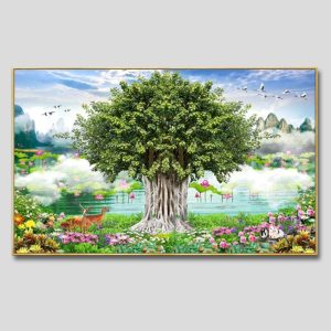 Cây bồ đề | Tranh hộp đèn cao cấp | Mã tranh 215 | [tranhtam.com]