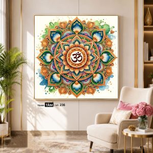 Alternative view of Chữ "Om Mani Padme Hum" | Tranh hộp đèn cao cấp | Mã tranh 236 | Tranh TÂM