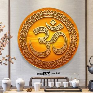 Alternative view of Chữ "Om Mani Padme Hum" | Tranh hộp đèn cao cấp | Mã tranh 238 | Tranh TÂM