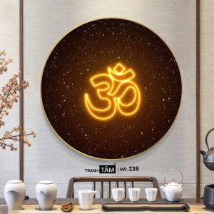 Alternative view of Chữ "Om Mani Padme Hum" | Tranh hộp đèn cao cấp | Mã tranh 239 | Tranh TÂM