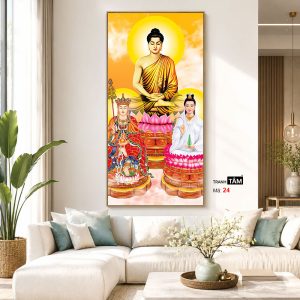 Tây Phương Tam Thánh | Tranh hộp đèn cao cấp | Mã tranh 24 | Tranh TÂM - Ảnh 5