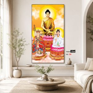 Tây Phương Tam Thánh | Tranh hộp đèn cao cấp | Mã tranh 24 | Tranh TÂM - Ảnh 4