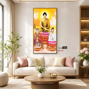 Tây Phương Tam Thánh | Tranh hộp đèn cao cấp | Mã tranh 24 | Tranh TÂM - Ảnh 3