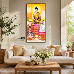 Alternative view of Tây Phương Tam Thánh | Tranh hộp đèn cao cấp | Mã tranh 24 | Tranh TÂM