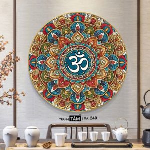 Alternative view of Chữ "Om Mani Padme Hum" | Tranh hộp đèn cao cấp | Mã tranh 240 | Tranh TÂM