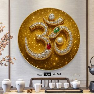 Alternative view of Chữ "Om Mani Padme Hum" | Tranh hộp đèn cao cấp | Mã tranh 243 | Tranh TÂM