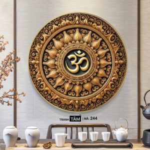 Alternative view of Chữ "Om Mani Padme Hum" | Tranh hộp đèn cao cấp | Mã tranh 244 | Tranh TÂM
