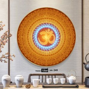 Alternative view of Chữ "Om Mani Padme Hum" | Tranh hộp đèn cao cấp | Mã tranh 245 | Tranh TÂM