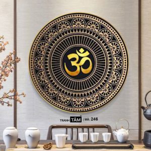 Alternative view of Chữ "Om Mani Padme Hum" | Tranh hộp đèn cao cấp | Mã tranh 246 | Tranh TÂM