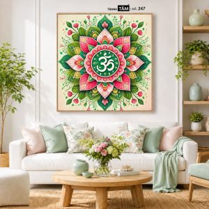 Chữ "Om Mani Padme Hum" | Tranh hộp đèn cao cấp | Mã tranh 247 | Tranh TÂM - Ảnh 5