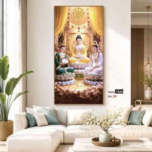 Tây Phương Tam Thánh | Tranh hộp đèn cao cấp | Mã tranh 25 | Tranh TÂM - Ảnh 5