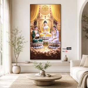 Tây Phương Tam Thánh | Tranh hộp đèn cao cấp | Mã tranh 25 | Tranh TÂM - Ảnh 4