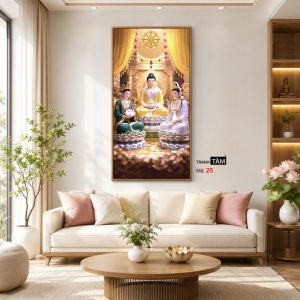 Tây Phương Tam Thánh | Tranh hộp đèn cao cấp | Mã tranh 25 | Tranh TÂM - Ảnh 3