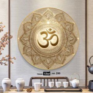 Alternative view of Chữ "Om Mani Padme Hum" | Tranh hộp đèn cao cấp | Mã tranh 250 | Tranh TÂM