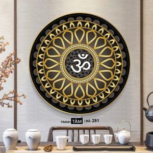 Alternative view of Chữ "Om Mani Padme Hum" | Tranh hộp đèn cao cấp | Mã tranh 251 | Tranh TÂM